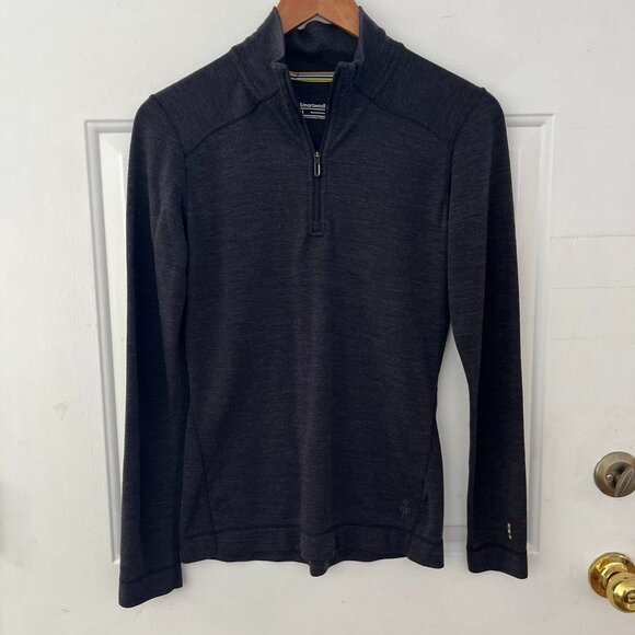 Smartwool Woman's Black 100% Merino Wool Base Layer Top Sz Med - Picture 1 of 9